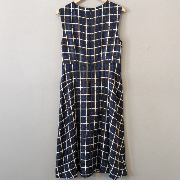 NWT J. Crew Silk Twill Windowpane Midi Dress Sz 12 Style F5452 - Picture 4 of 7